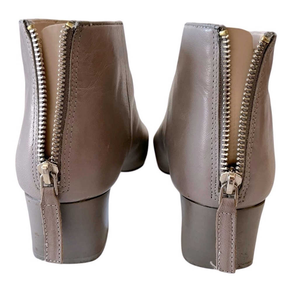 Nine West Elegant Light Gray Leather Ankle Boots 7.5 - Picture 9 of 10